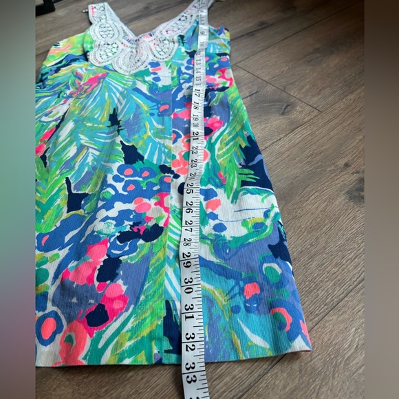 Lily Pulitzer Largo Shift Tropical Lace Print Sleeveless Dress 00 - Picture 11 of 12